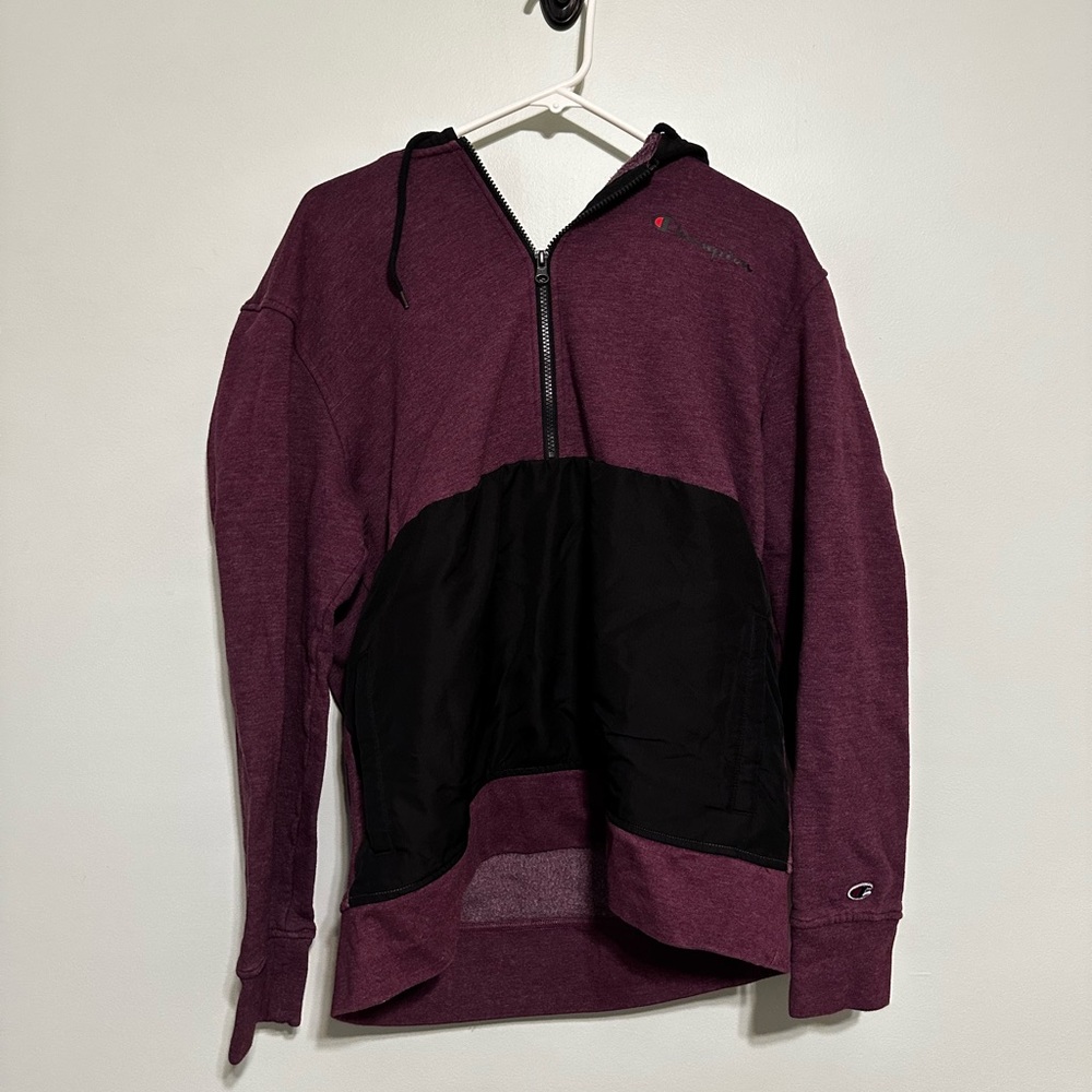 Maroon Champion Hoodie/Quarter-zip (Large)